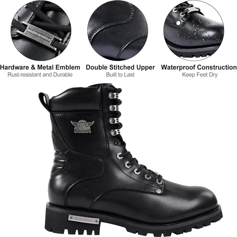 Men's Black Waterproof Combat Boots